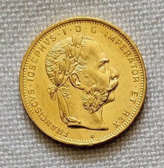 Zlatý rakúsky 8 zlatník FJI 1889 bz, super stav - 1