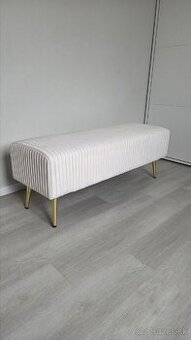 Lavica kremová zamatová 118x40cm