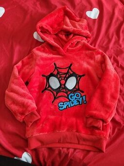 červená plyšová Spider-man mikina 110