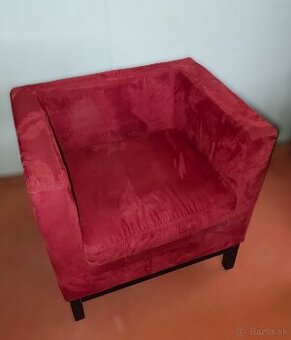 Semišové-zamatové kreslo