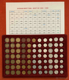 Zbierka mincí Československo 1962 – 1992