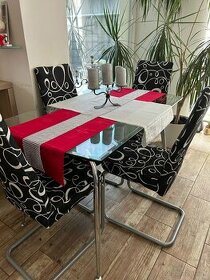 Jedálenský/kuchynský/ písací sklenený stôl+stoličky ZADARMO