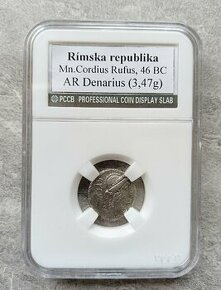 Rímska antická minca denarius Rufus