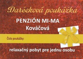 Darčekový poukaz na letnú dovolenku v Kováčovej