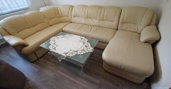 Kozena sedacka v tvare U (sedacia suprava, kozeny gauc)