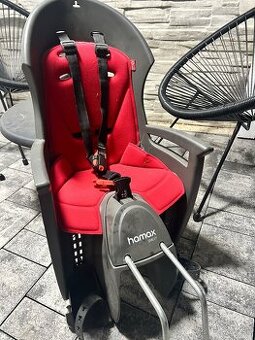 Detská cyklosedačka Hamax Smiley – červeno/čierna