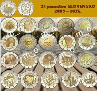 2 euro pamätné mince Slovensko - UNC.