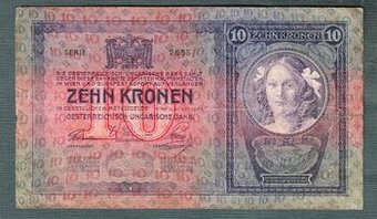 Staré bankovky 10 korun 1904