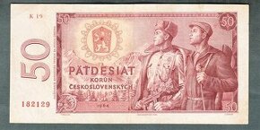 Staré bankovky 50 kčs 1964 VZÁCNÁ serie K  - 1