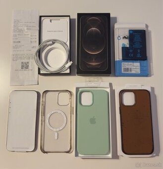 iPhone 12 Pro Max 256 GB Gold – komplet balenie + 3 obaly