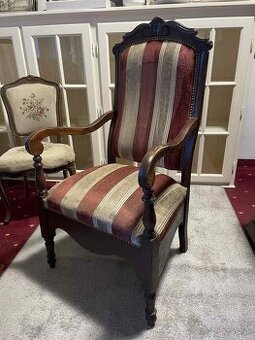 Vintage kreslo, masiv, semis, v 118 cm, s 60 cm, h 54 cm, vs