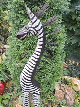 Zebra - drevena socha