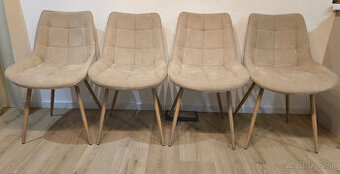 Jedalenske stolicky 4 ks - bezove