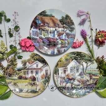 Zberateľské porcelánové taniere - chalúpka