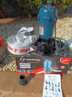 Kalové ponorné čerpadlo Chanpion s drvičom+20m hadica