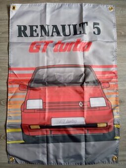 Renault 5 GT turbo vlajka na stenu