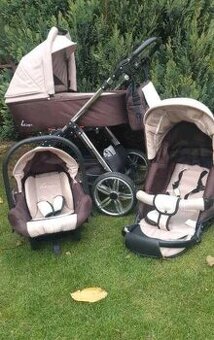 Trojkombinácia kočík hnedý béžový Bexa s príslušenstvom