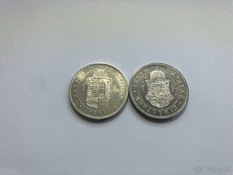 Rakúsko Uhorsko 1 zlatníky forint florint - strieborné mince