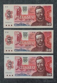 50 Kčs 1987 + SK kolok, stav N (UNC)