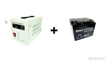 Záložný zdroj 300W + AGM batéria 45Ah – pre kotly