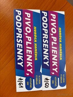 Predám vstupenky divadlo Pivo, plienky, podprsenky