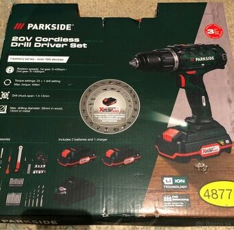 Akú vrtaci skrutkovač Parkside