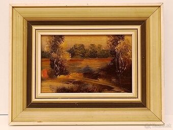 Obraz Šumava, olejomalba na plátně 26x33