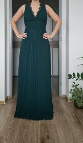 Spoločenské smaragdové dlhé šaty NOVÉ - 1