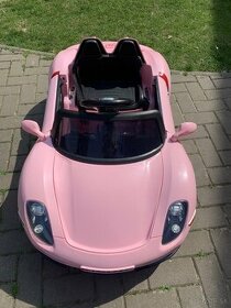 Detské elektrické ružové autíčko, aj na diaľkové - 1