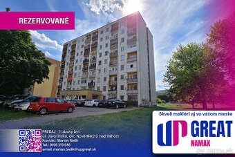 REZERVOVANÉ  - 1_izbový byt - Nové Mesto nad Váhom