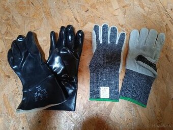 Pracovné rukavice a gumené rukavice
