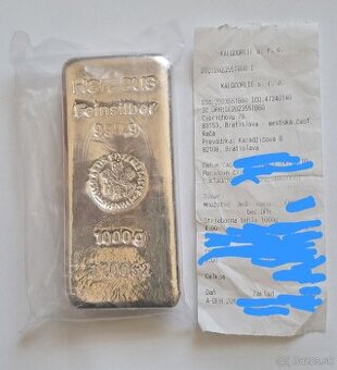 Investičné striebro Heraeus  1000 g