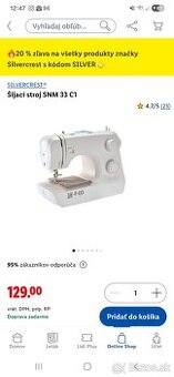 Šijací stroj Silvercrest