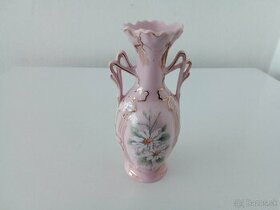Secesní vázička -růžový porcelán -Chodov - 1