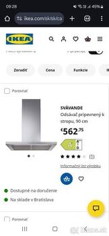 SVÄVANDE Ostrovčekový digestor