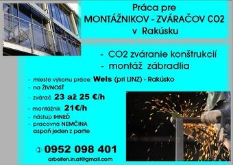 Práca pre ZVÁRAČOV CO2 a MONTÁŽNIKOV
