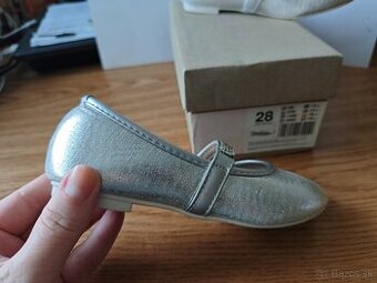 Predám detské balerínky dievčenské strieborné