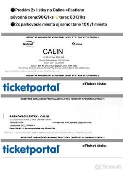 Vstupenky CALIN