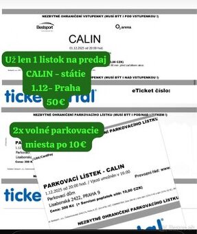Vstupenky CALIN