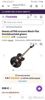 Ibanez af75g black flat