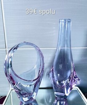 Hutné sklo - váza, košík
