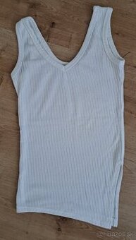 biele tričko tielko bez rukávov, šikmý strih, XS/S, NOVÉ
