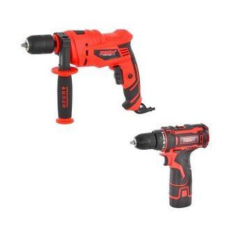 Sada elektrickej vŕtačky s príklepom a aku skrutkovač