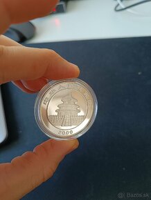 Čínska Panda 10 Yuan 2000 ✓ Mirrored Ring ✓ strieborné 🪙
