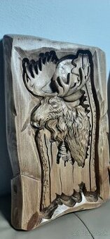 Drevený obraz Poľovnícke motívy 40×60cmhr.4cm