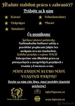 HĽADÁTE STABILNÚ PRÁCU V  ZAHRANIČÍ?