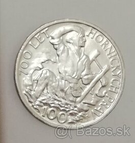 Strieborná pamätná minca 700 let Hornických práv 100 korun - 1