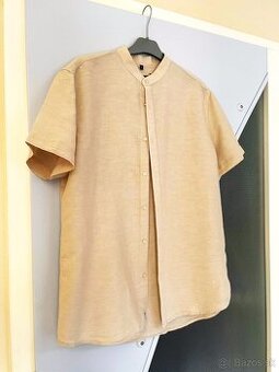 Ľanová košeľa so stojačikom L/XL