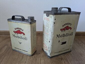 Staré plechovky Mobiloil - ORIGINÁL