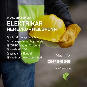 ELEKTRIKÁRI - HEILBRONN nástup ihneď